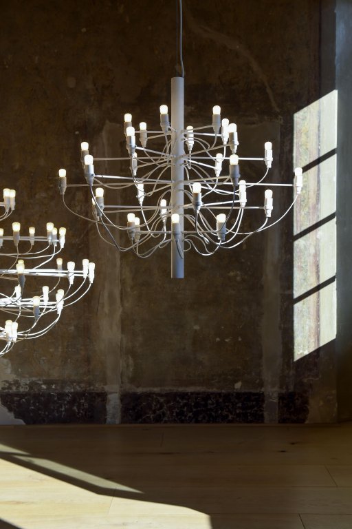 Flos 2097/30 by Gino Sarfatti kroonluchter Ø88 transparant zwart