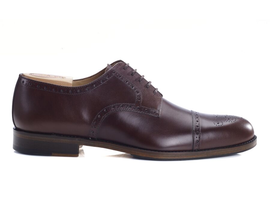 Derbies homme Chocolat semelle cuir avec patin - BALDERTON PATIN