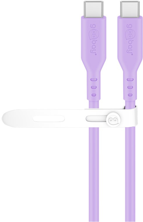 (1.5 m) 60W USB C auf USB C Silikon Ladekabel Fast Charge Datenkabel (77745) - Lila