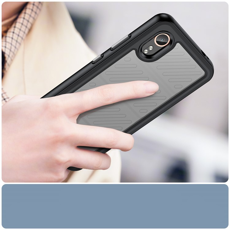 Samsung Galaxy Xcover 7 Hybrid Hülle TPU Bumper Acryl Rückseite - Transparent / Schwarz