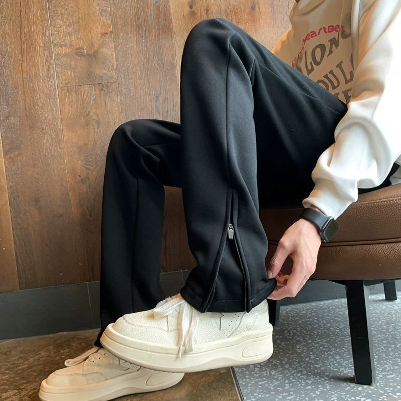 Wescosso - Hoge taille effen rechte joggingbroek