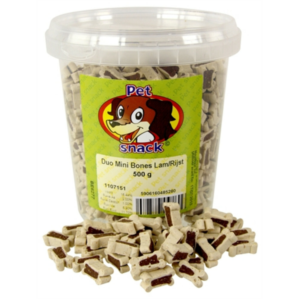 Petsnack Mini Botjes Duo Lam - Rijst500 gr