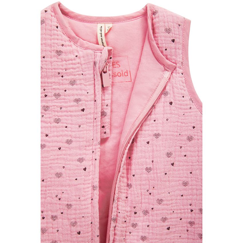 Gigoteuse TOG 2 imprimé cœurs en gaze de coton - Rose