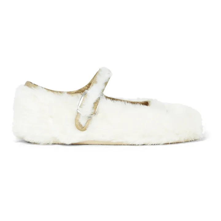 Bonton Chaussons Façon Fourrure Mia | Ecru