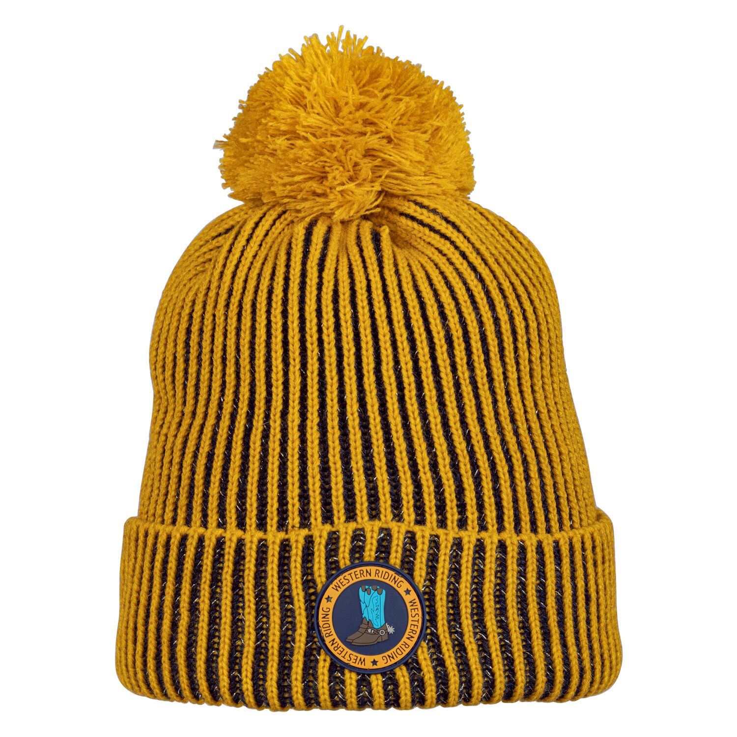 L-pro West Strickmütze mit Patch  - mustard - Einheitsgröße
