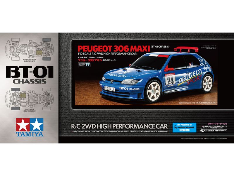 Tamiya Peugeot 306 Maxi BT-01 Bausatz, 1:10, RWD/FWD 4WD On-RC Modell Bausatz