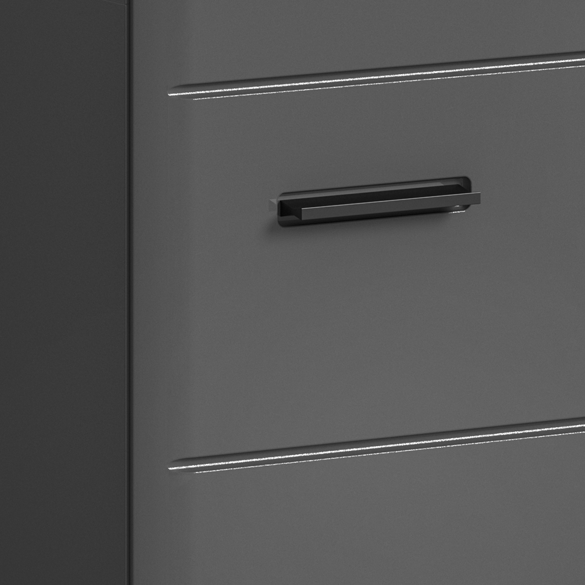 Waschbeckenunterschrank SOFT - grau Hochglanz - 80 cm