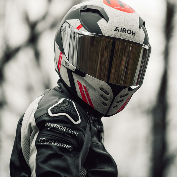 Airoh - Casque Connor Omega Blanc Mat / Noir / Rouge