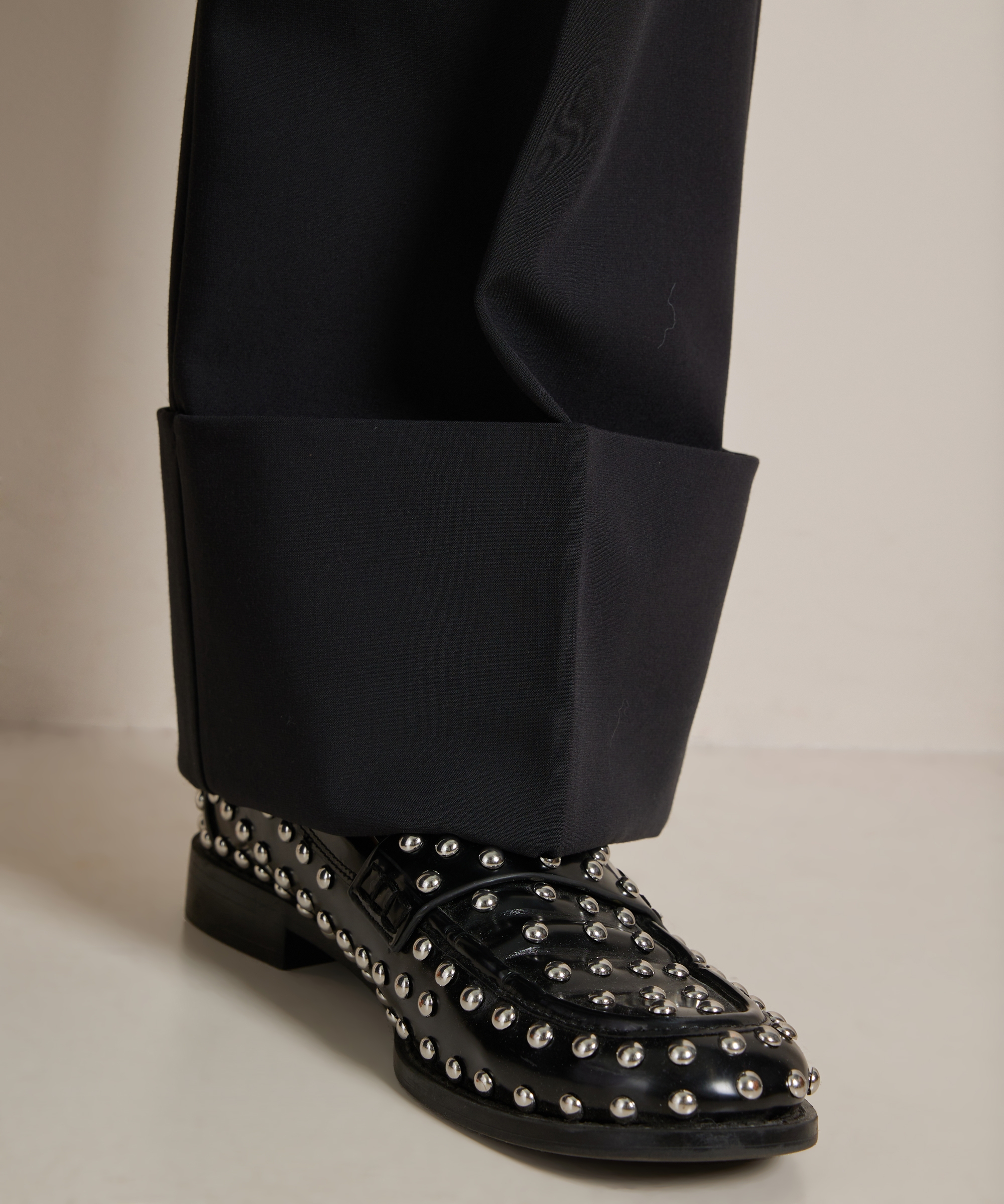 wide fit broek met omslag