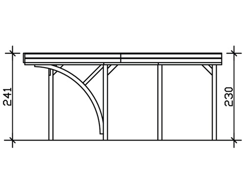 SKAN HOLZ Friesland enkele carport met inrijboog en paalankers, 314x555 cm, notenhout