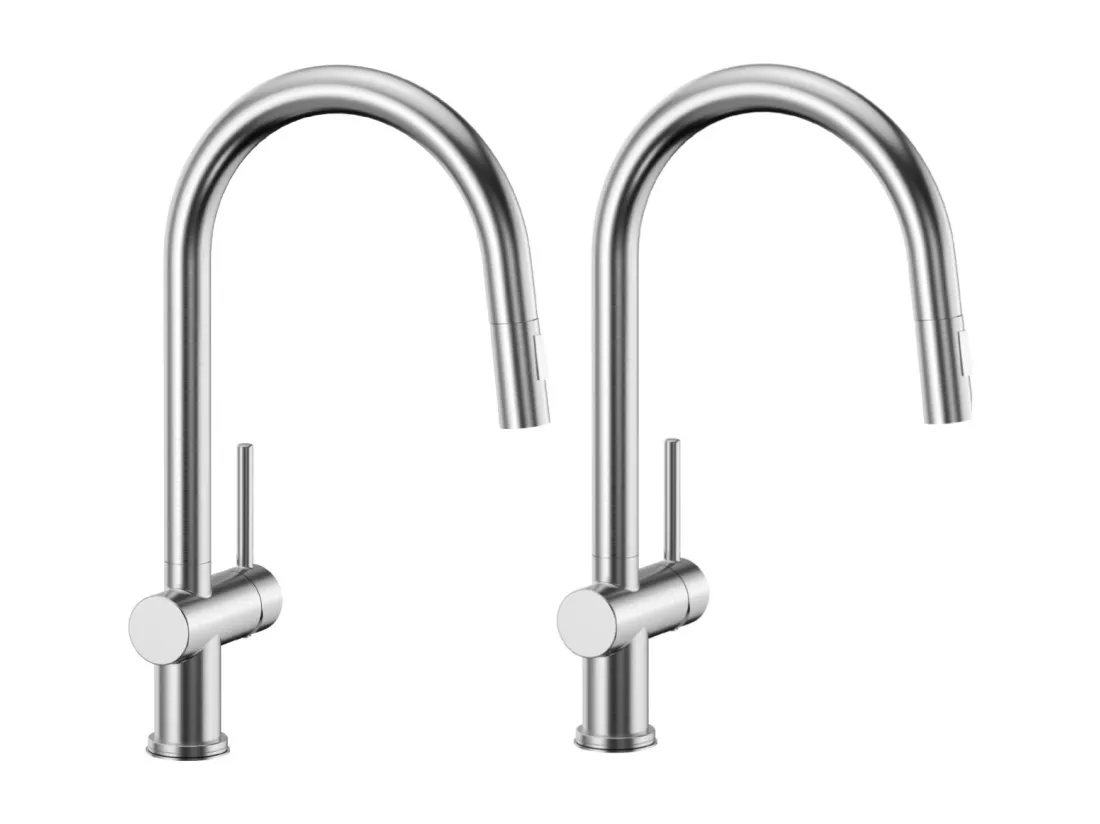 2PCS CECIPA MAX Mitigeur de Cuisine avec Douchette Extractible Robinet de Cuisine avec 2 Types de Jet D'eau Robinet d'évier en Acier Inoxydable Brossé
