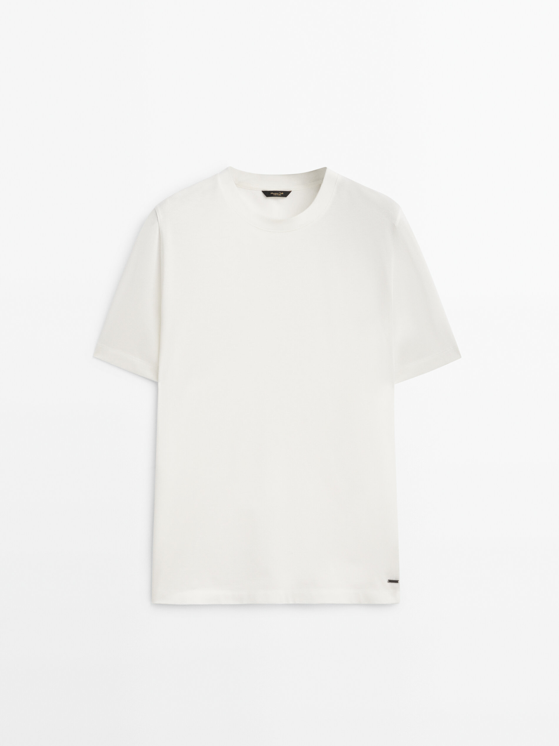 Camiseta de manga curta em piqué de algodão mercerizado - BRANCA