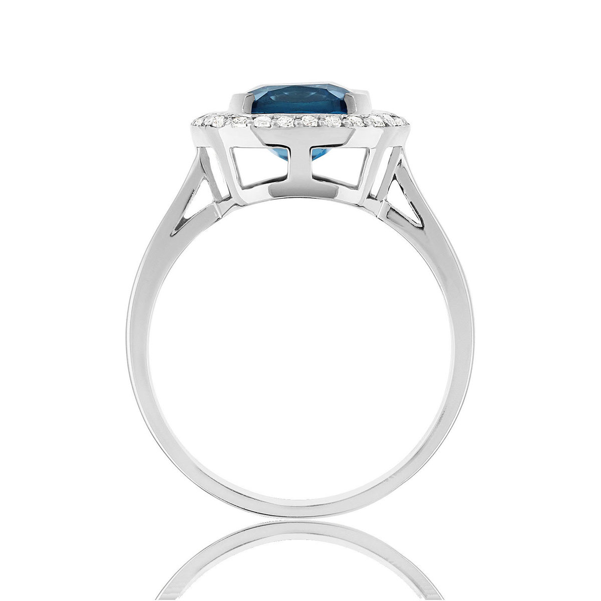 Bague or blanc 375 topaze zirconias