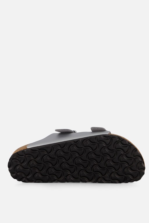 Birkenstock Arizona Slippers zilver Imitatieleer