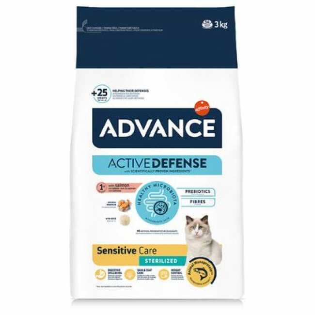Croquettes Advance Sensitive pour chats Sterilised Saumon