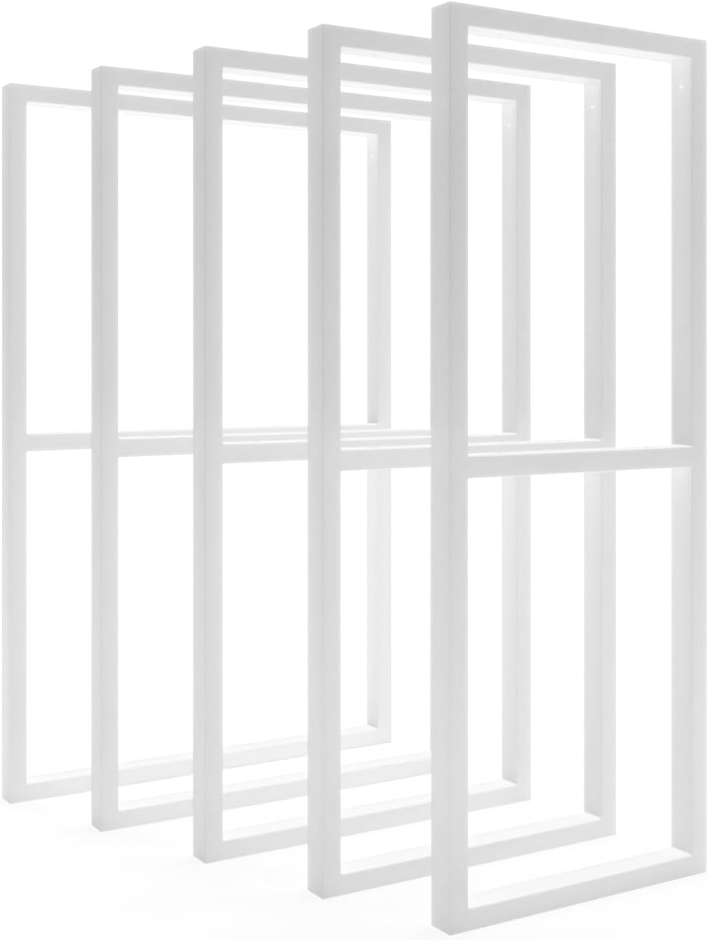 HEVVA |Gestell Doppel-Waschtisch -75 cm hoch| NECKAR | 25/30/40/45/50 cm | Waschtischunterschrank Füße, Waschtischbeine | (2X Waschtischbeine - Weiß, 35 cm)