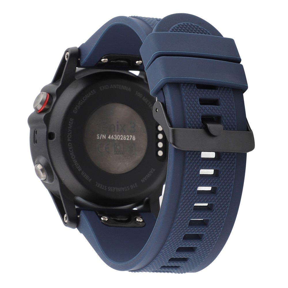 (Gr. M) Garmin Fenix 6 / 6 Pro / 5 / 5 Plus / Forerunner 935 Ersatz Grip Sport Armband aus Silikon (Gelenkumfang 162-247 mm) - Blau