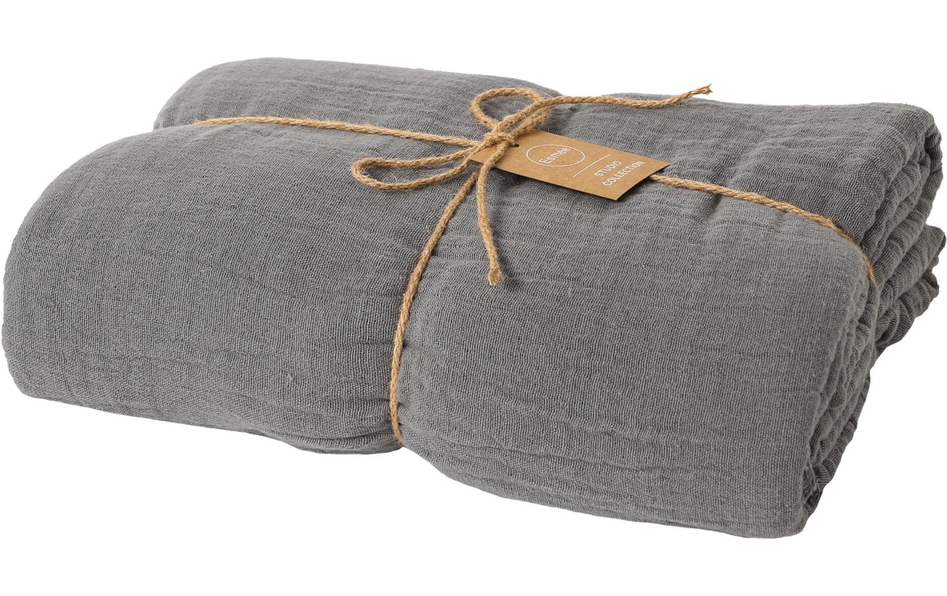 Tagesdecke Musselin 220 x 240 cm, DunkelgrauDecke für Sofas, Betten, Sessel
