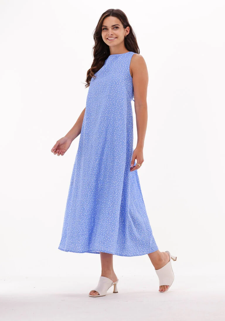 NA-KD blauwe na-kd midi jurk organic open back midi dress