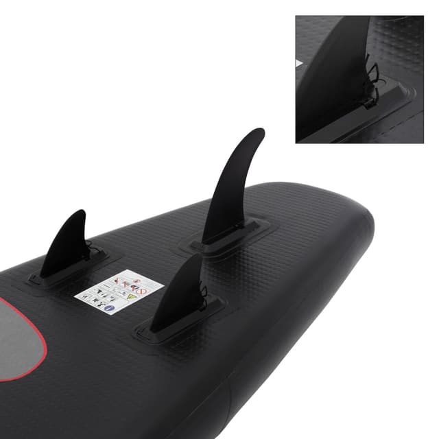 Oppustelig Stand Up Paddle Board Makani 320x82x15 cm Sort Rød PVC