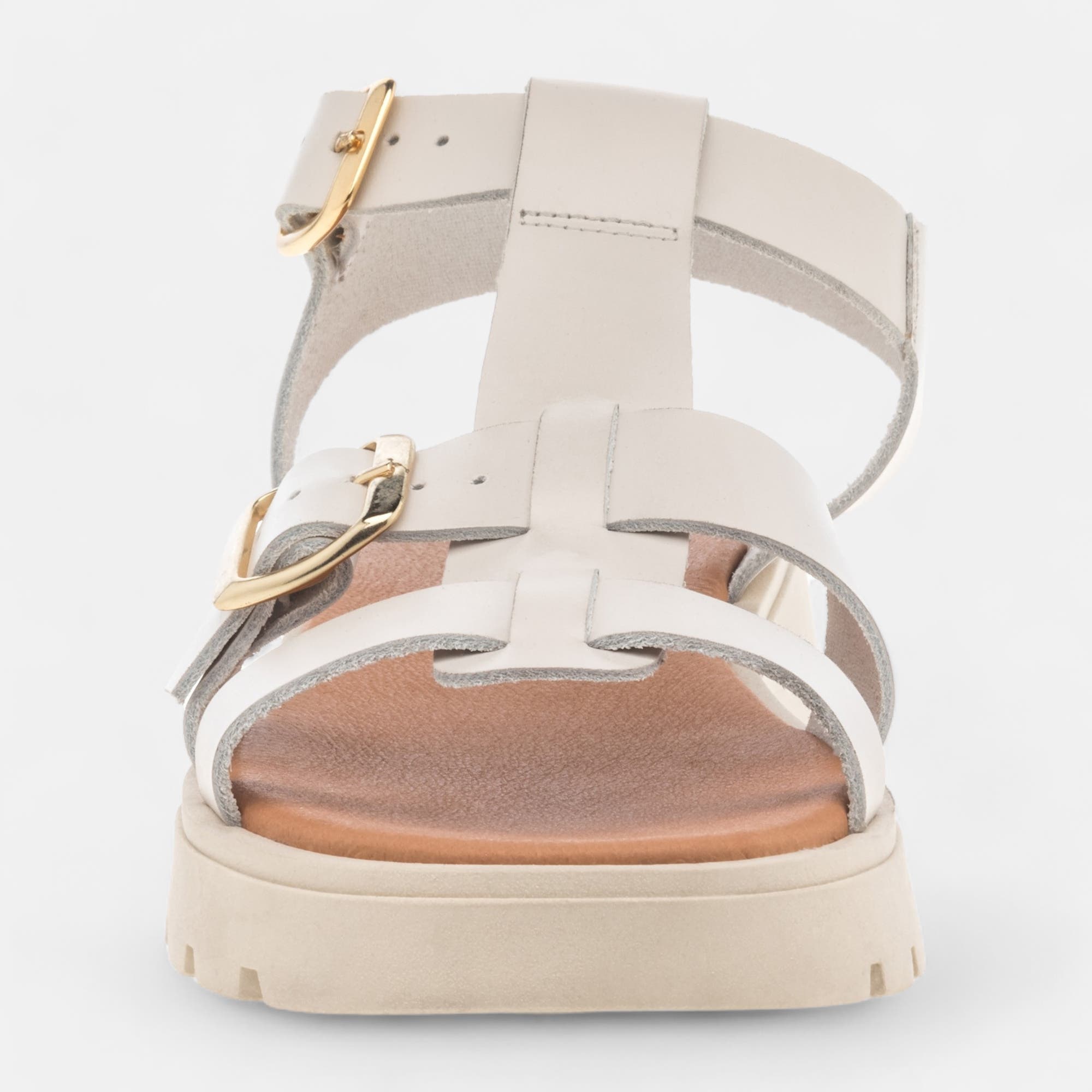 Sandales Femme en cuir beige