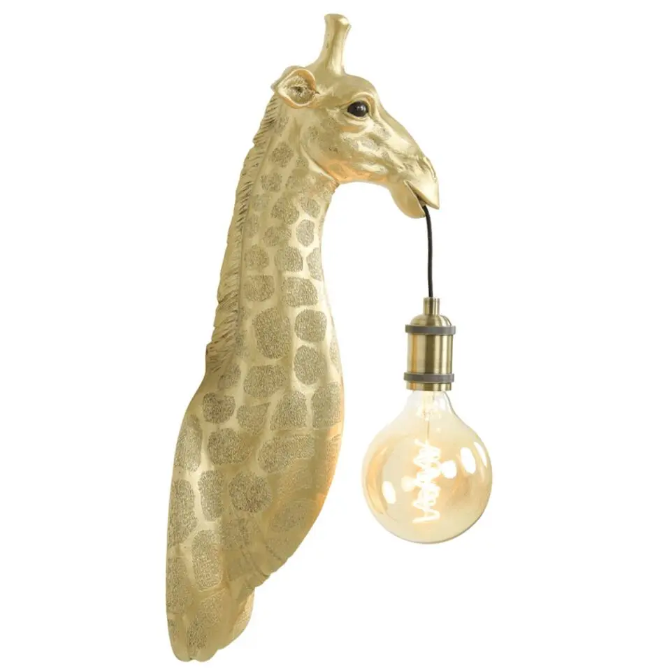 Wandlamp Giraffe - Goud - 20,5x19x61cm