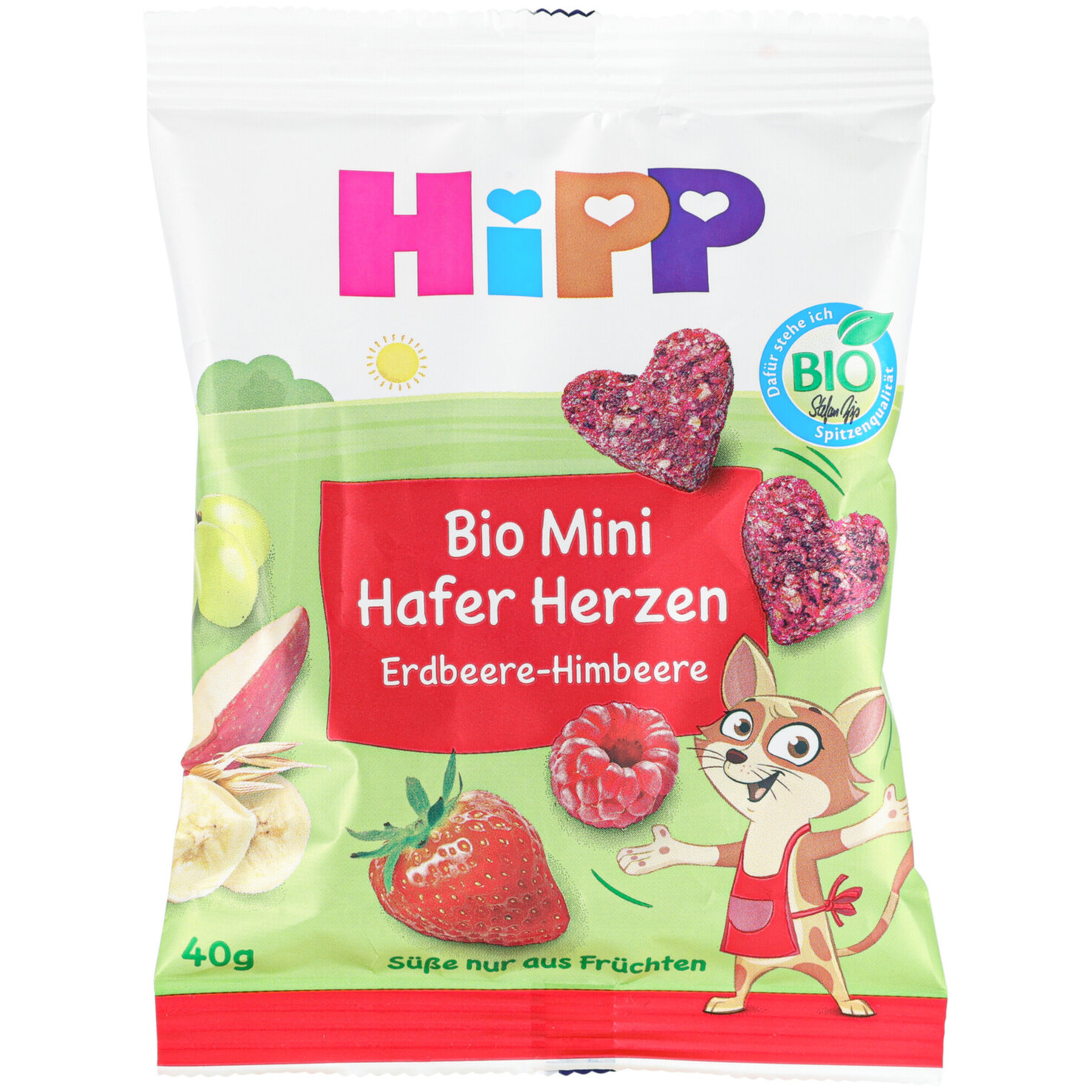 Hipp Mini Hafer Herzen Erdbee & Himbeere 36+ Monate