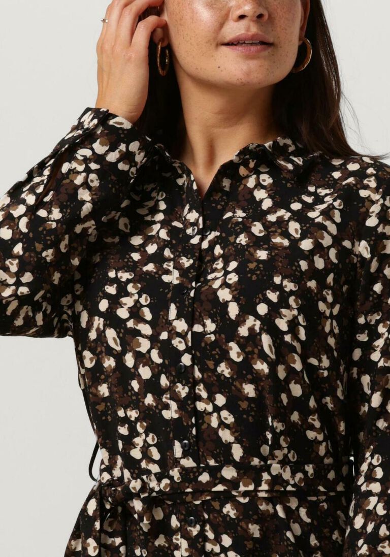 OBJECT zwarte object midi jurk objleonora l/s shirt dress noos