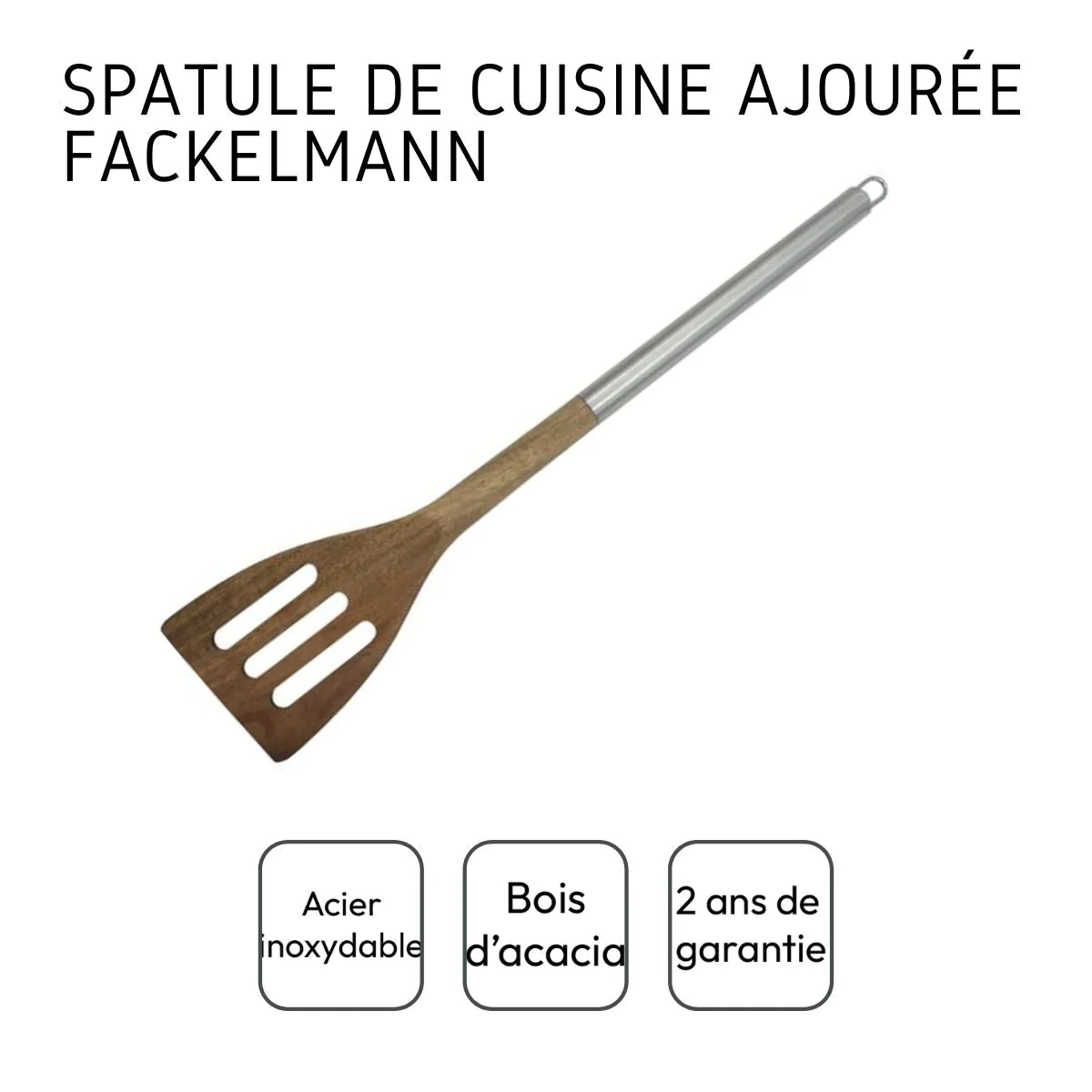 Spatule de cuisine ajourée en bois d'acacia Fackelmann Synthesis Facke