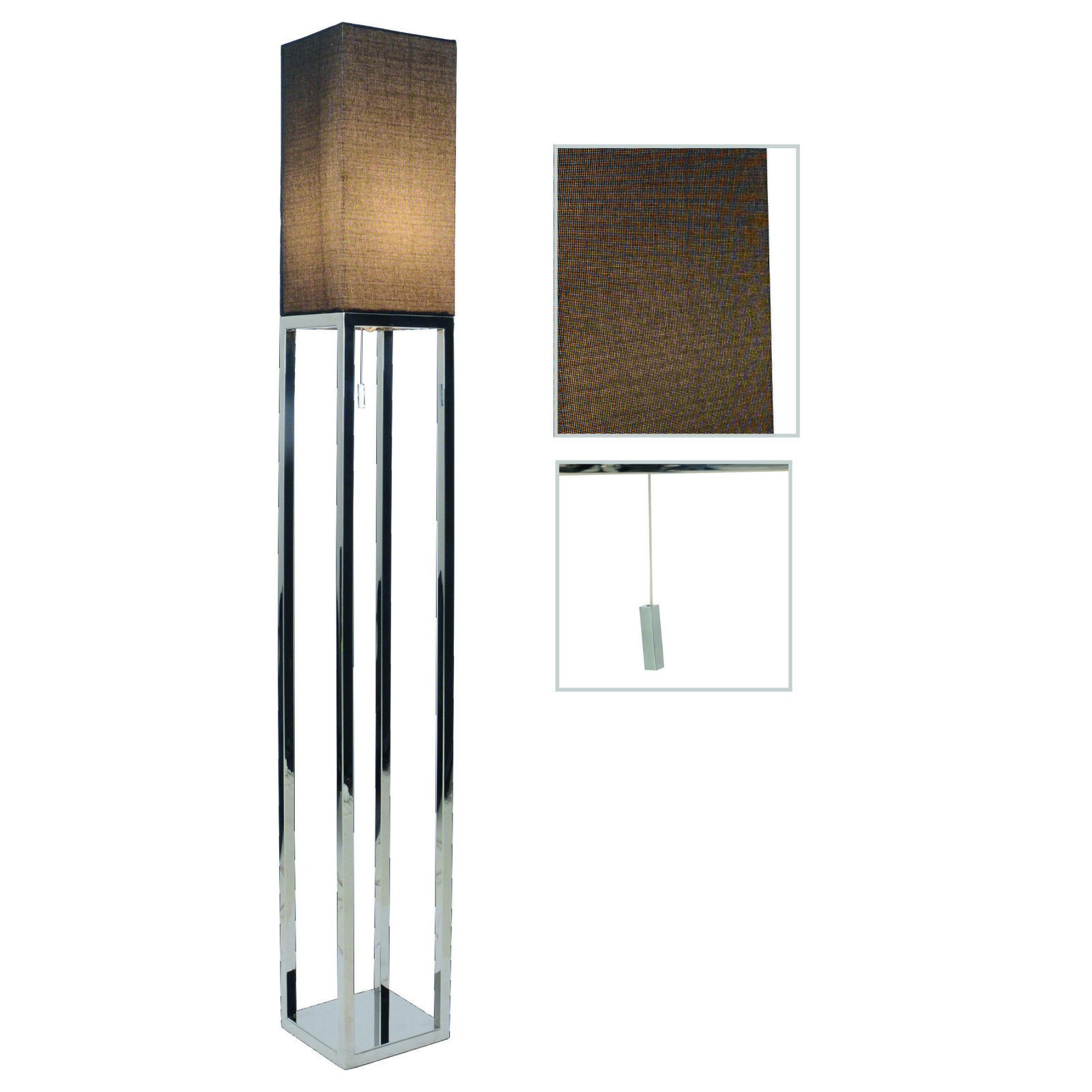 Stehleuchte - schwarz-silberfarben - 150,5 cm