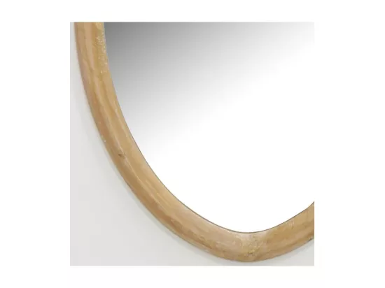 Miroir ovale en bois naturel