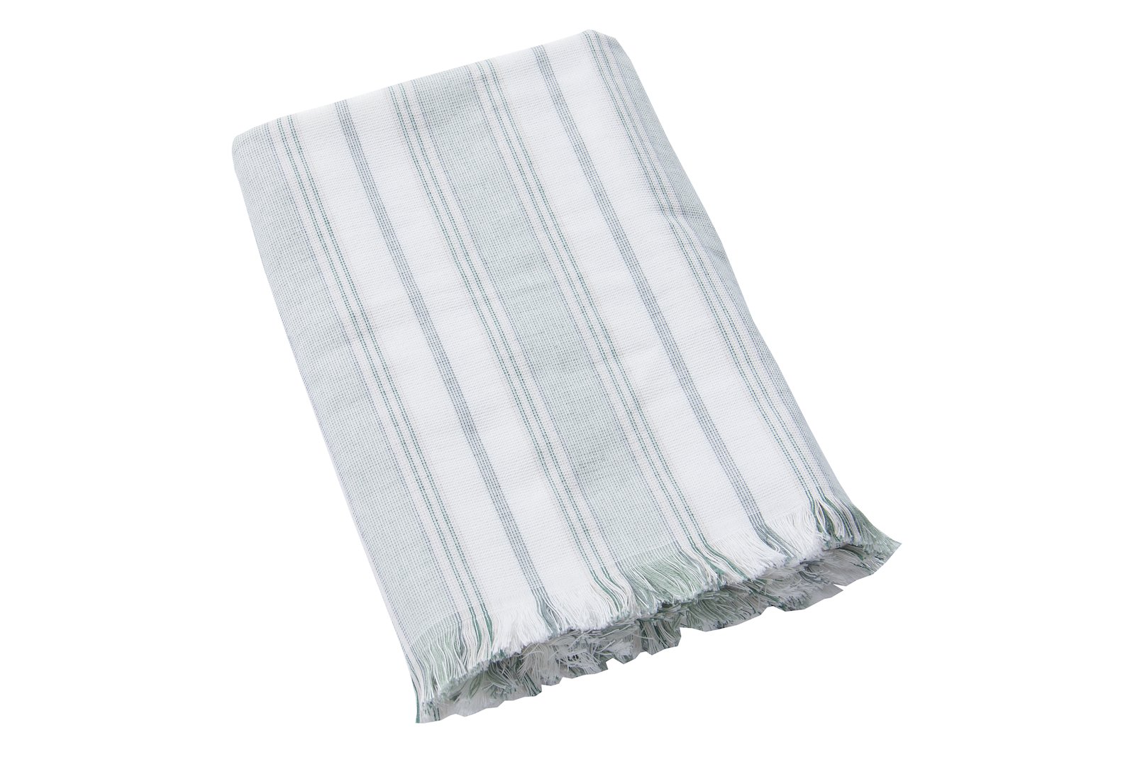 Campello badehåndkle Grønn stripet med frotté bakside. 75x150 cm