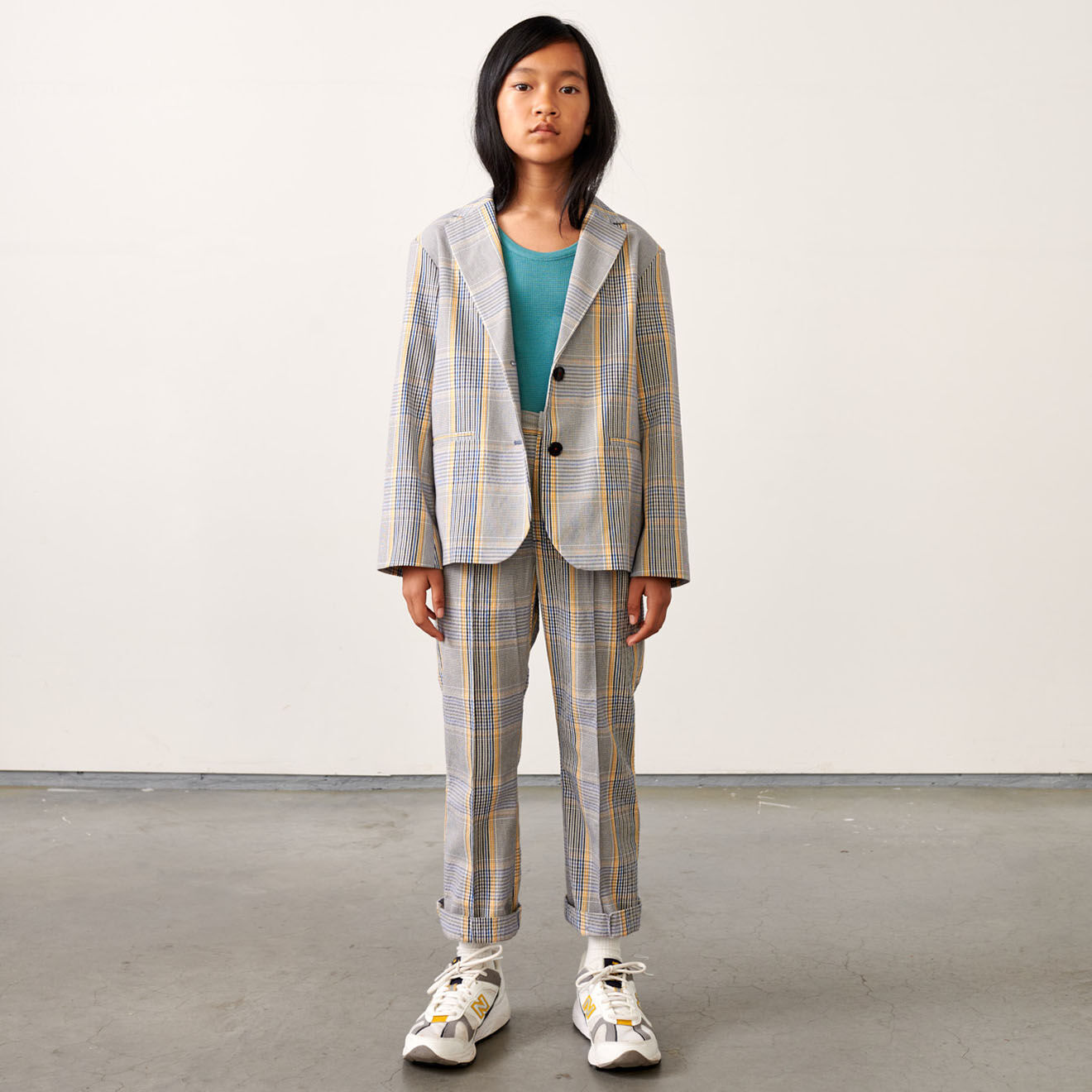 Bellerose Veste blazer Chick en Coton mélangé à carreaux grise