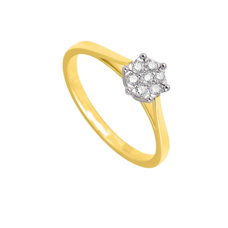 Bague Femme - Or 18 Carats - Diamant 0,14 Carats