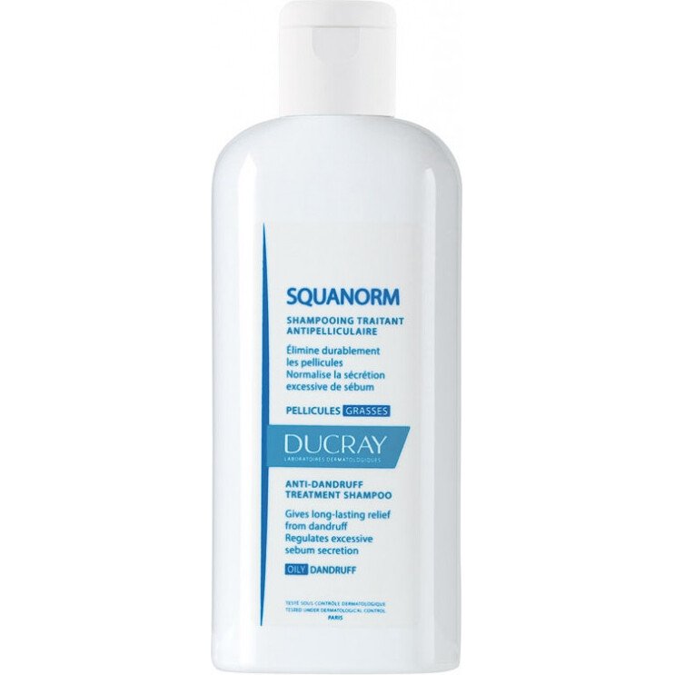 Shampooing traitant Ducray Squanorm pellicules grasses - Flacon de 200 ml