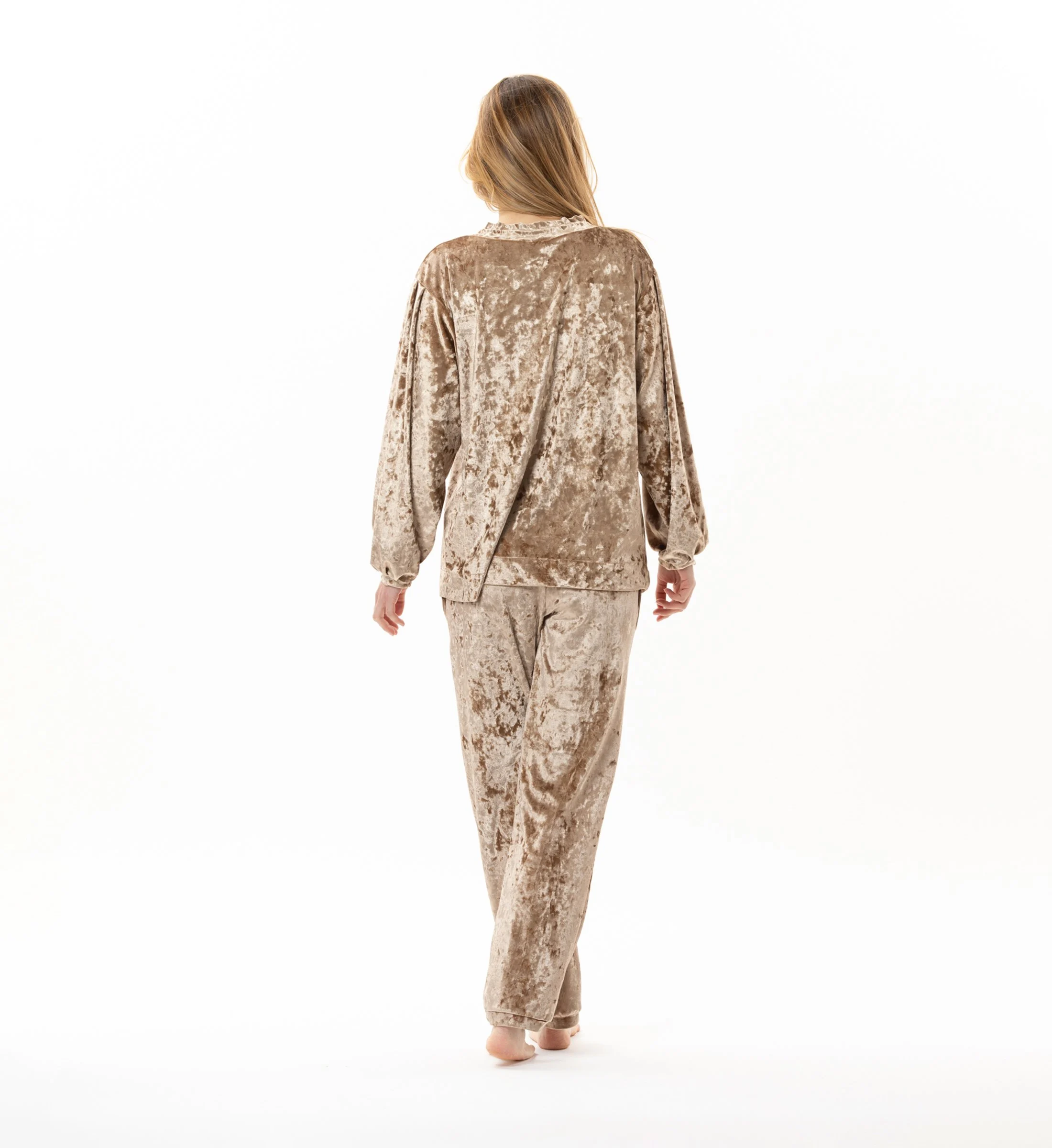 PLATINE 802 - Jogging en panne de velours | Marron