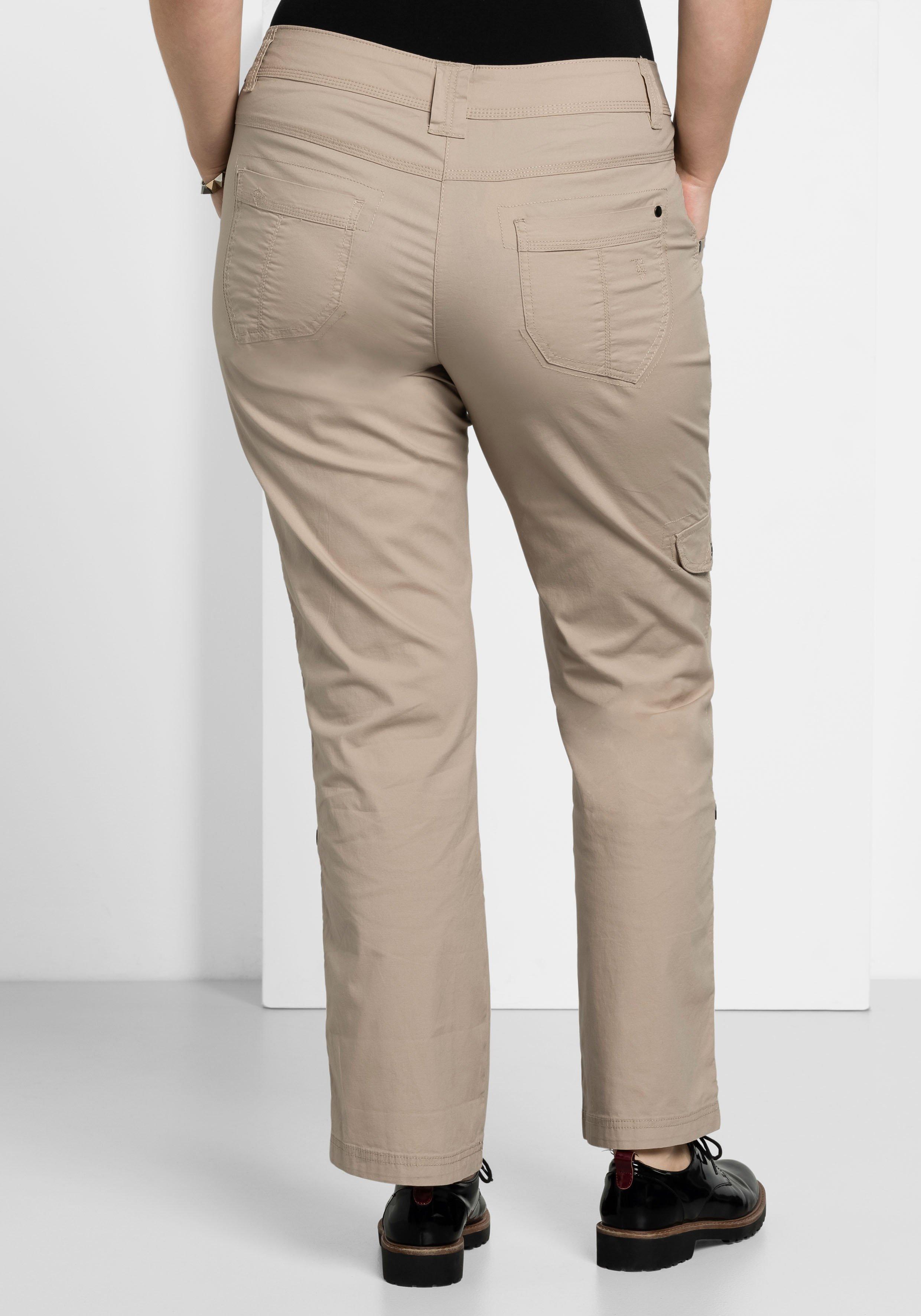 Gerade Cargo-Hose mit krempelbaren Beinen