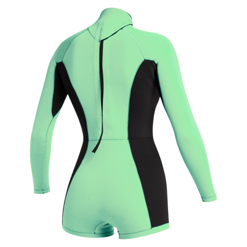 SHORTY MANCHES LONGUES MYSTIC LUNAR BK 2/2 BACKZIP WOMAN LIME GREEN