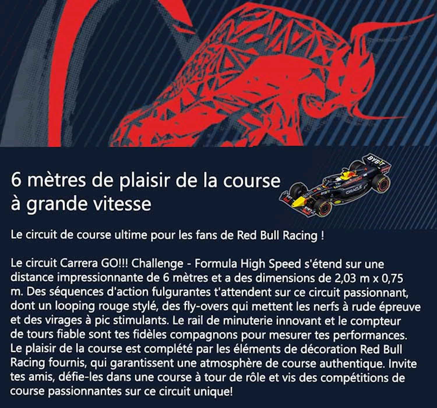 (6m) Formel 1 Rennbahn Spielzeug Rennstrecke inkl. 1 Fahrzeug (68002) - GO! Challenger Formula Highspeed