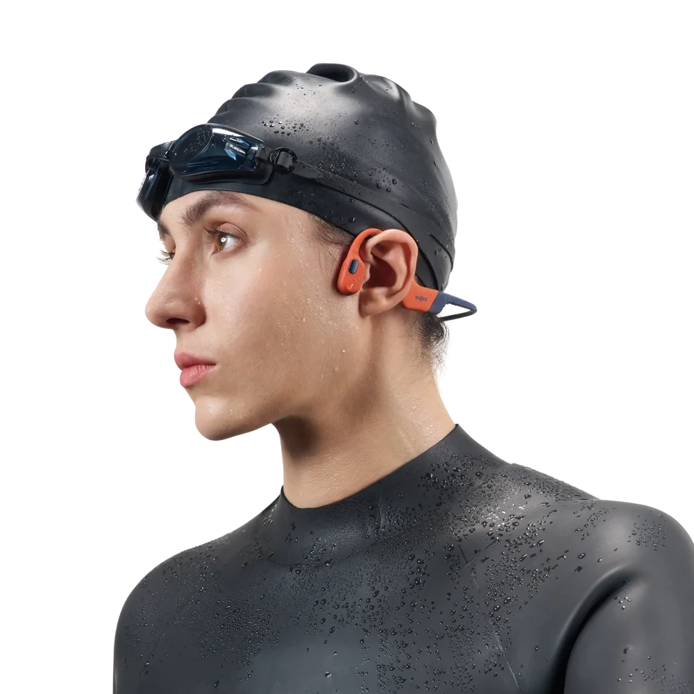 OpenSwim Pro Bluetooth 5.0 Sport Kopfhörer Headset Open-Ear Knochenschall Bone Conduction (414-588-5006) - Rot