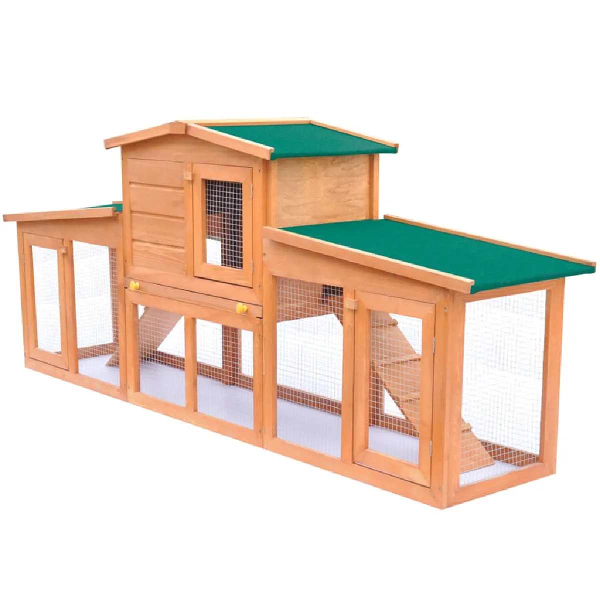vidaXL Clapier 2 étages Bois de sapin 190x46x85 cm