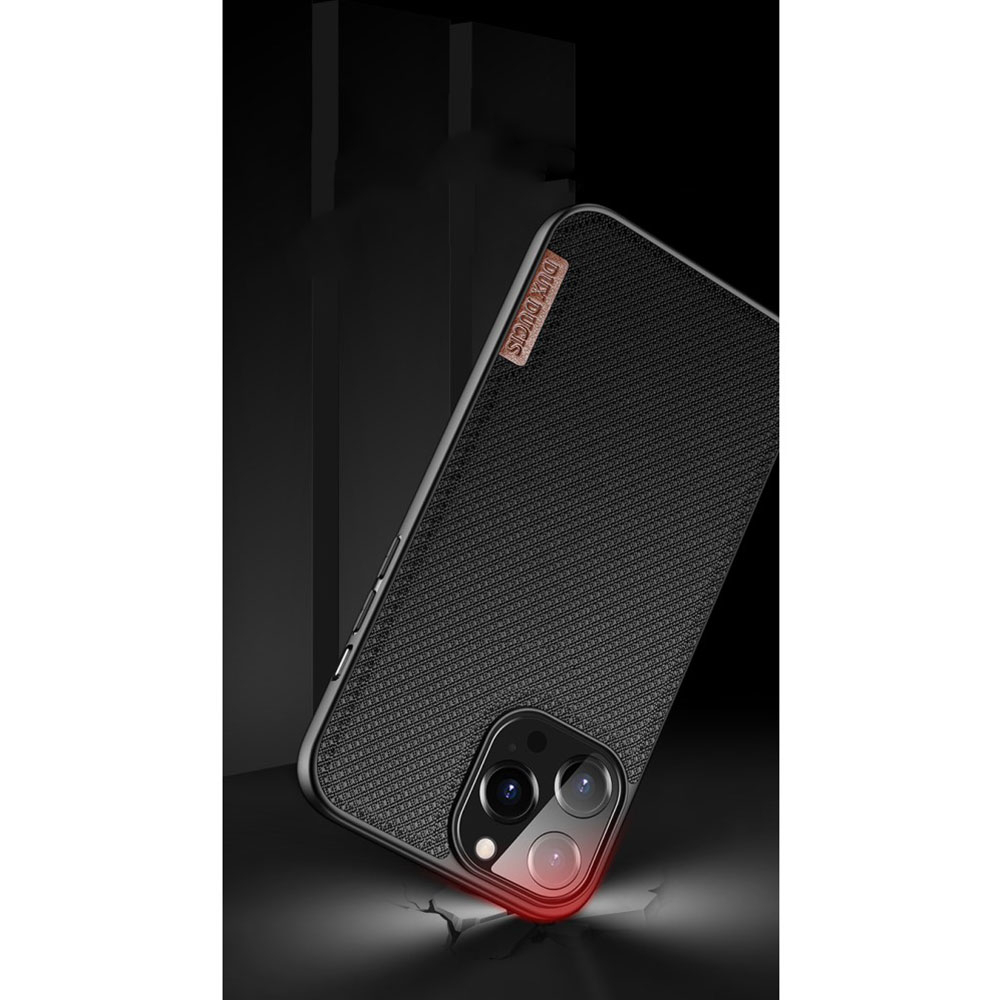 iPhone 13 Pro Hybrid Hülle TPU Bumper   Nylon Rückseite - Schwarz