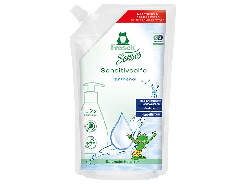 Frosch Handseife Sensitiv Nachfüllbeutel 500 ml Sensitiv-Seife im Nachfüllbeutel