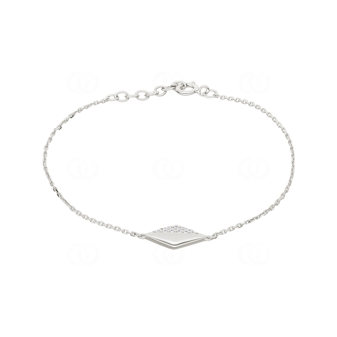 Armband 925 Silber rhodiniert mit Zirkonia 19cm