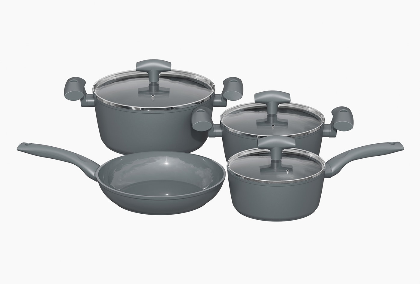 MICHELINO Topf-Set NEW NORA 7-teilig Aluminium grau