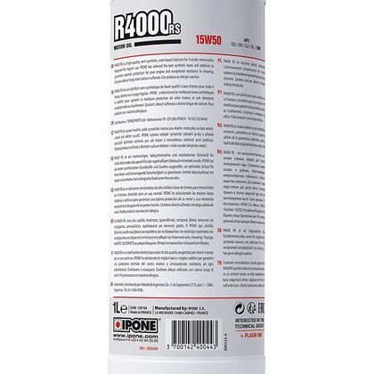 Huile moteur Ipone R4000RS - 15W50 - 1 LITRE Universel