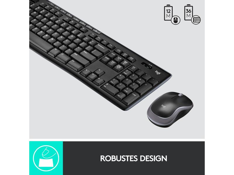 Logitech Tastatur-Maus-Set MK270 CH-Layout Kabelloses Tastatur-Maus-Set