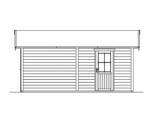 SKAN HOLZ Varberg 1 blokhut garage, 370 x 525 cm, natuurlijke afwerking