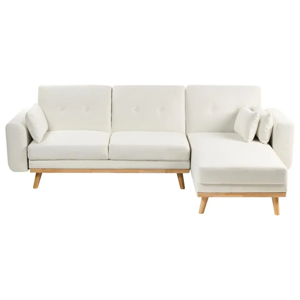 KAARINA - Hoekbank - Wit - Linkszijdig - Polyester