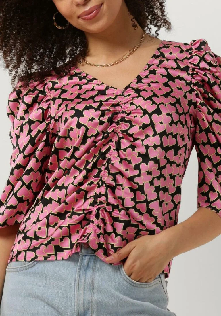 CO\\'COUTURE roze co'couture blouse flashy heart drape blouse